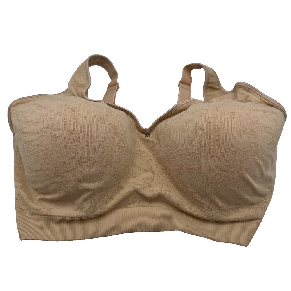 Breezies Women's Bra Sz 42 DDD Seamless Jacquard Underwire Sunbeige A648377
